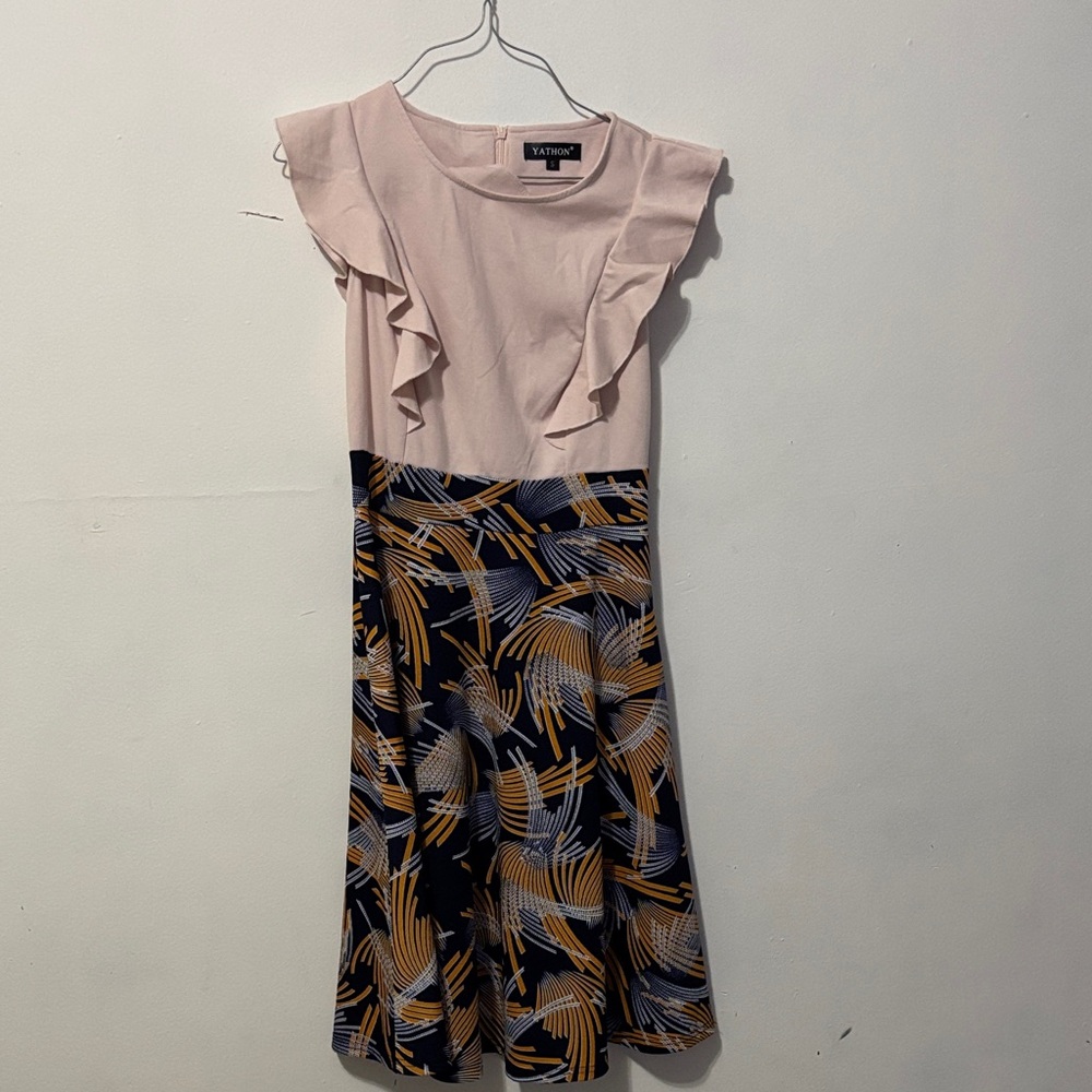 Ruffled Pink and Patterned Dress